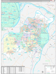 St. Louis County, MO Wall Map Premium Style 2024
